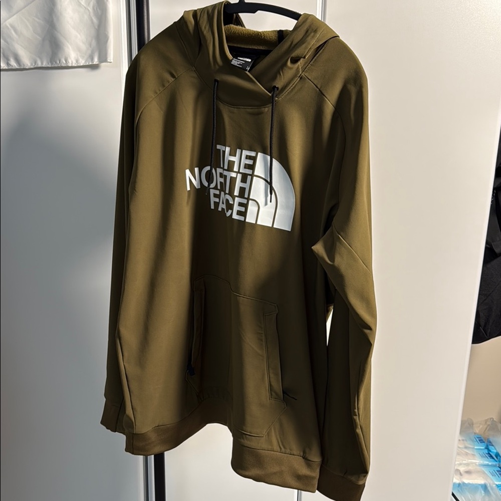 The North Face Olive Green snowboarding Hoodie. Oversized Large